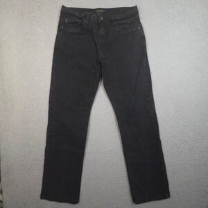 Urban Star Mens Black Straight Leg Stretch Denim Jeans 34x32 Western